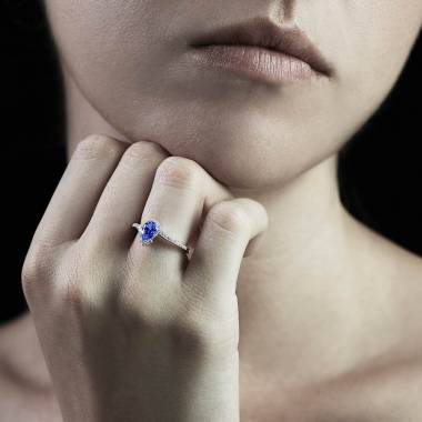 Bague saphir bleu Lucie