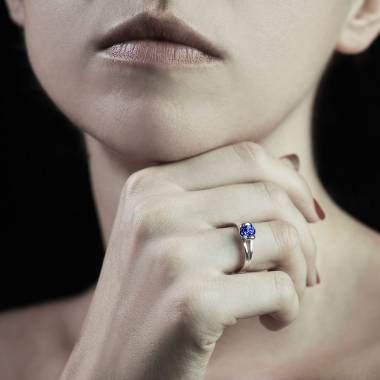 Bague saphir bleu Florine Solo