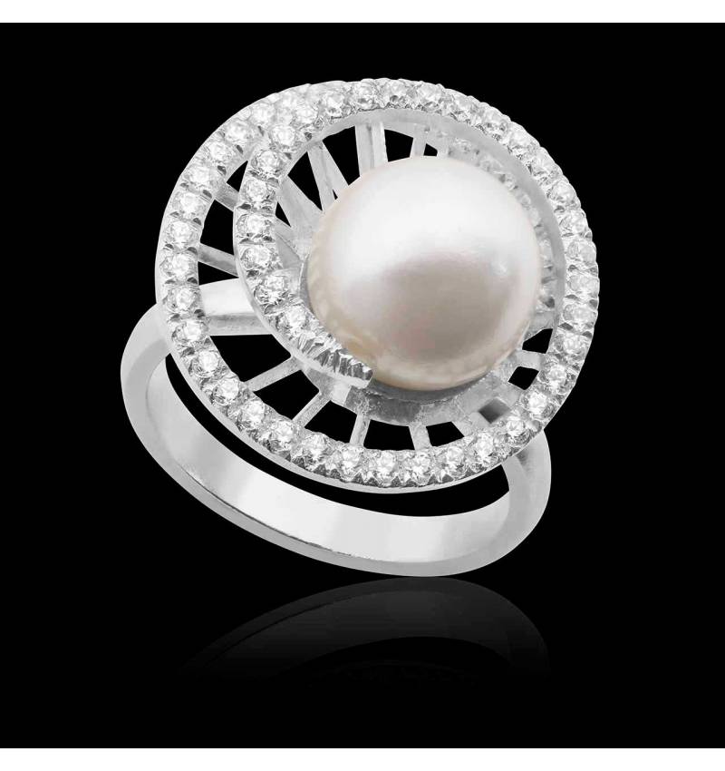 Bague perle blanche Corinne