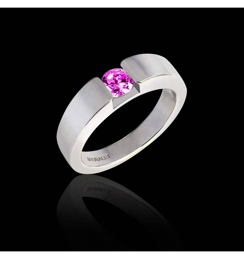 Bague de fiançailles Tourmaline rose Pyramide