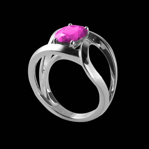 Bague de fiançailles Tourmaline rose Future solo