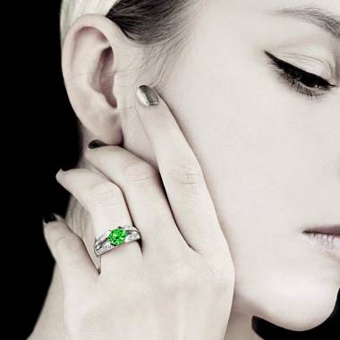 Bague de fiançailles Tsavorite Isabelle