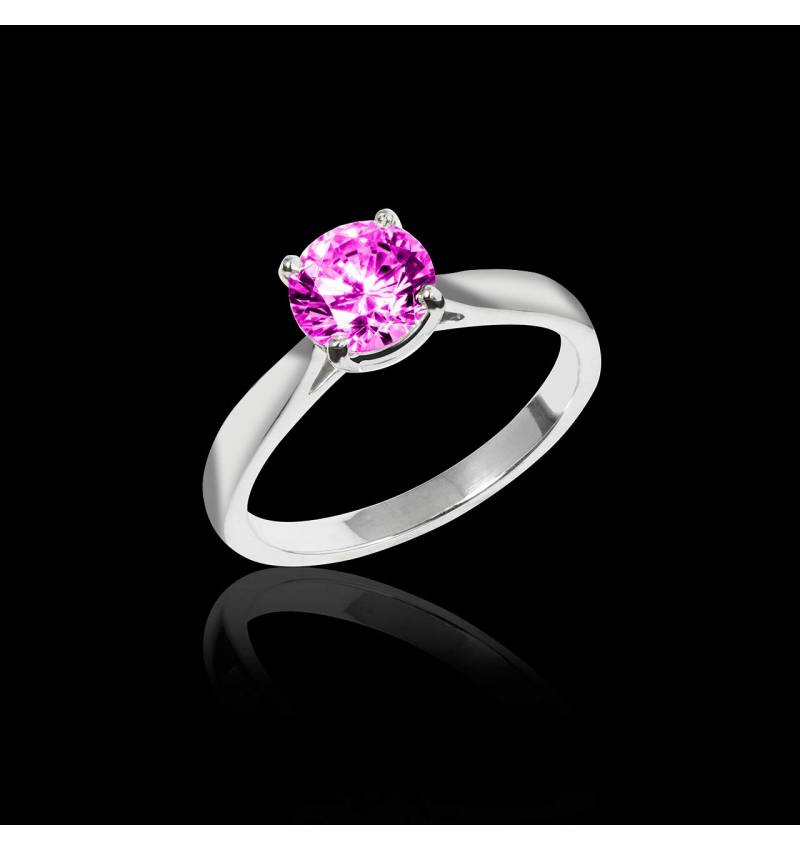 Bague de fiançailles Tourmaline rose Angela solo