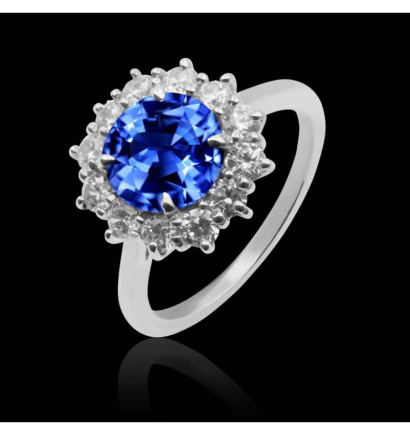 Bague de fiançailles saphir bleu Florentine