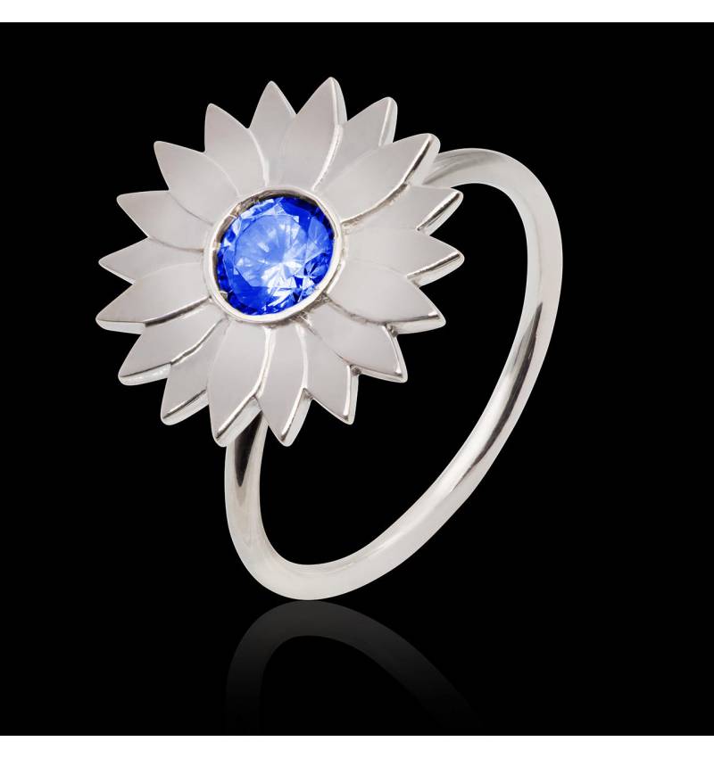 Bague de fiançailles saphir bleu Marguerite Solo Bague de fiançailles saphir bleu Marguerite Solo