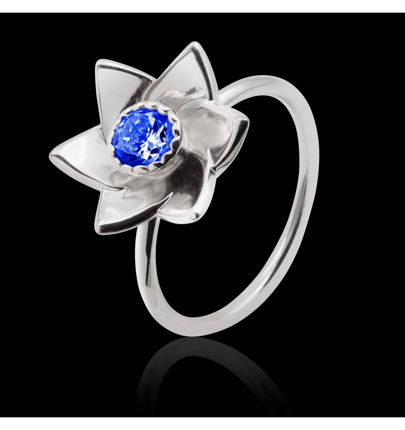 Bague de fiançailles saphir bleu Jonquille solo Bague de fiançailles saphir bleu Jonquille solo