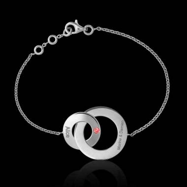 Bracelet rubis Double Anneau