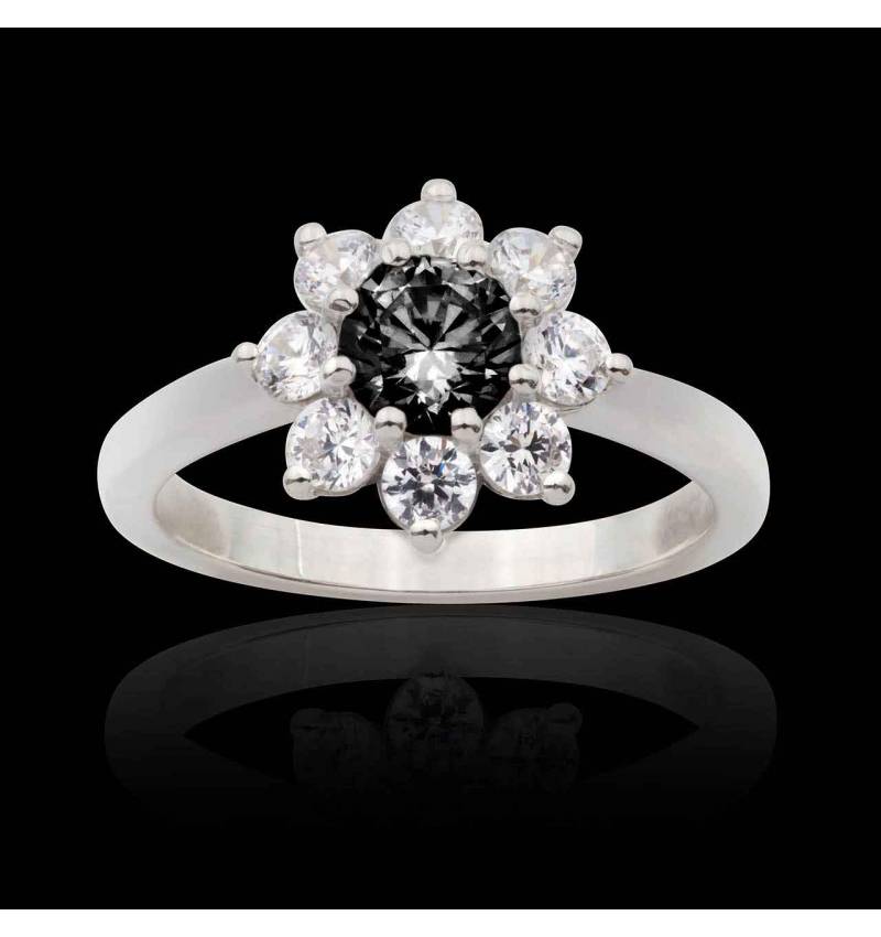 Bague fiançailles diamant noir Victoria