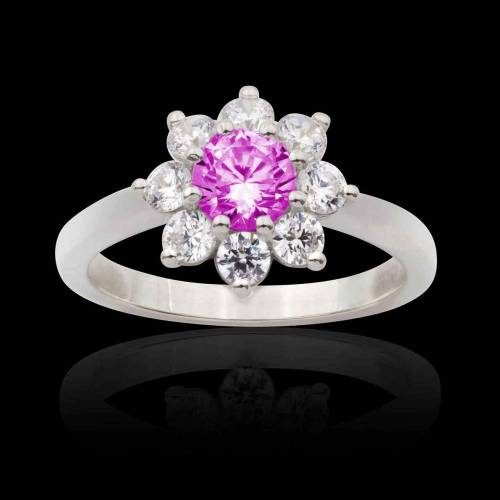 Bague fiançailles saphir rose Victoria