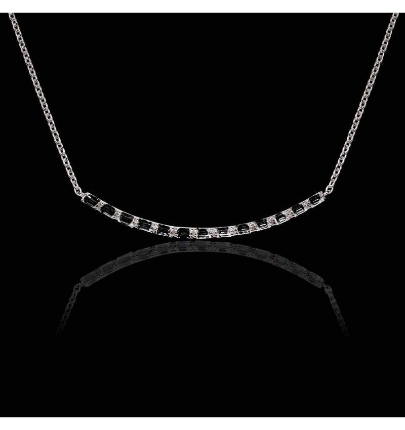 Collier diamant noir Ligne