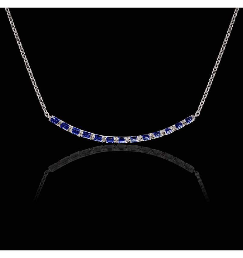 Collier saphir bleu Ligne