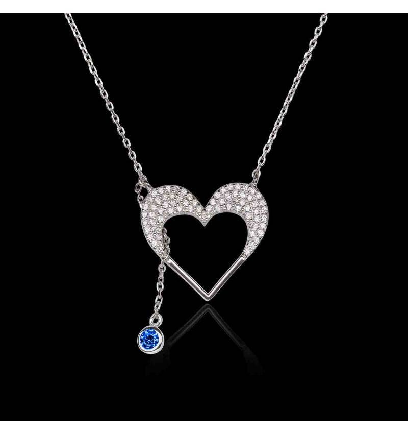 Pendentif saphir bleu Coeur d'Amour Pendentif saphir bleu Coeur d'Amour