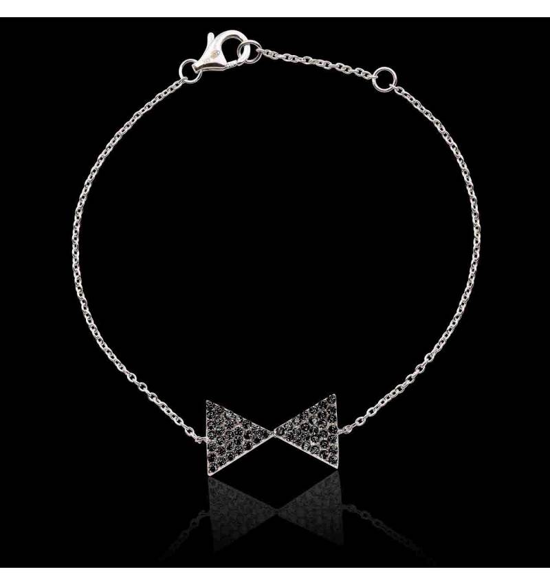 Bracelet diamant noir Noeud Papillon