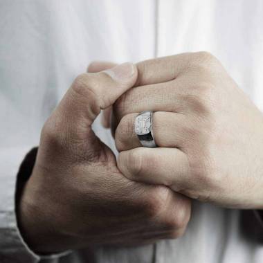 Chevalière  homme or blanc Maxime