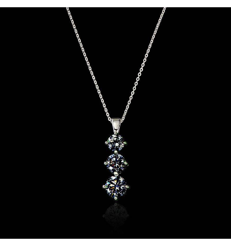 Pendentif diamant noir Trilogie