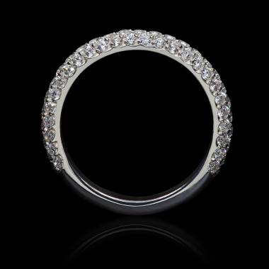 Alliance mariage or blanc palladié 18K, pavage diamants Audrène