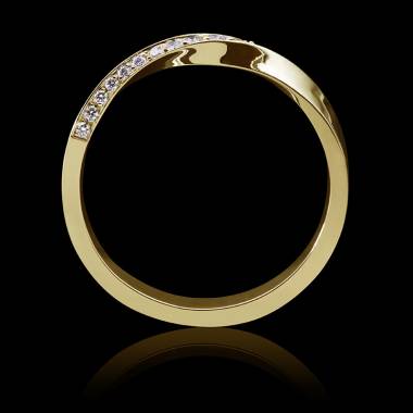 Alliance mariage femme or jaune 18K- diamants Auxence