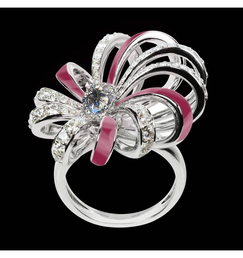 Bague diamant Dahlia en laque