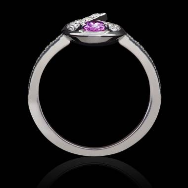 bague saphir rose -diamants-flamme