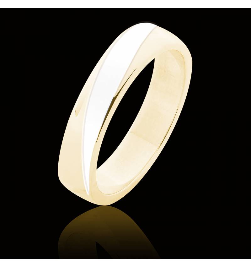 Alliance mariage bicolore or jaune 18K Albert