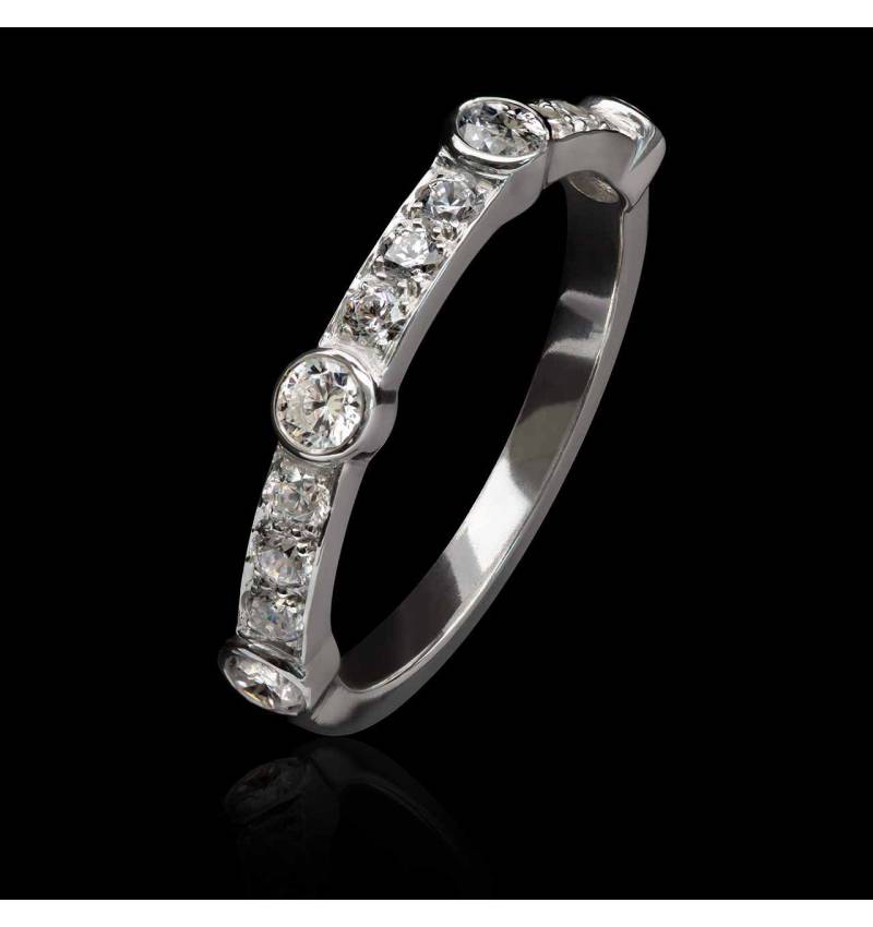 Bague diamant or blanc - Olivia