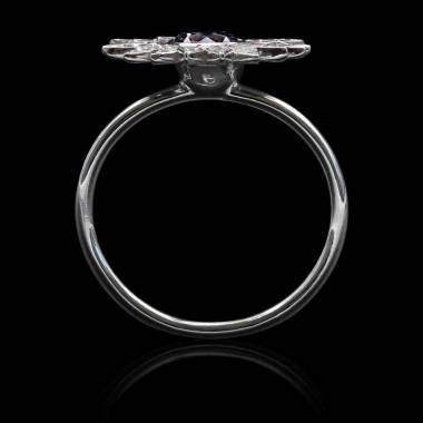 Bague diamant noir-pavage diamant-Marguerite