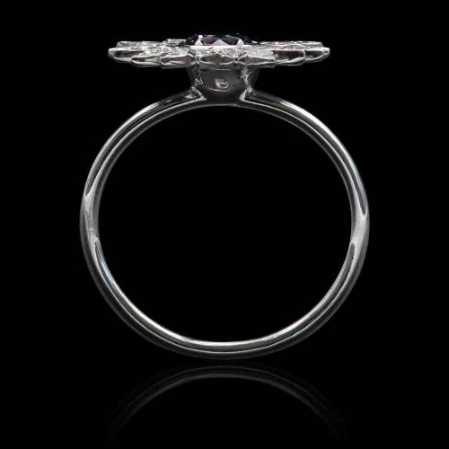 Bague diamant noir-pavage diamant-Marguerite