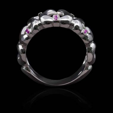 Bague saphir rose-or blanc-Boreale