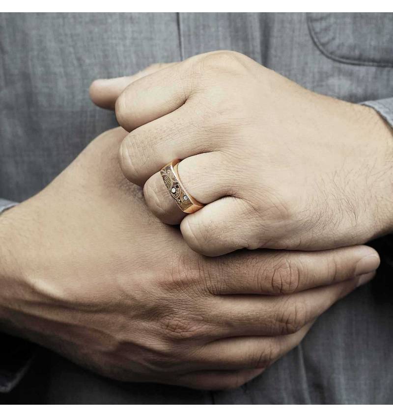Bague homme or 2025 rose