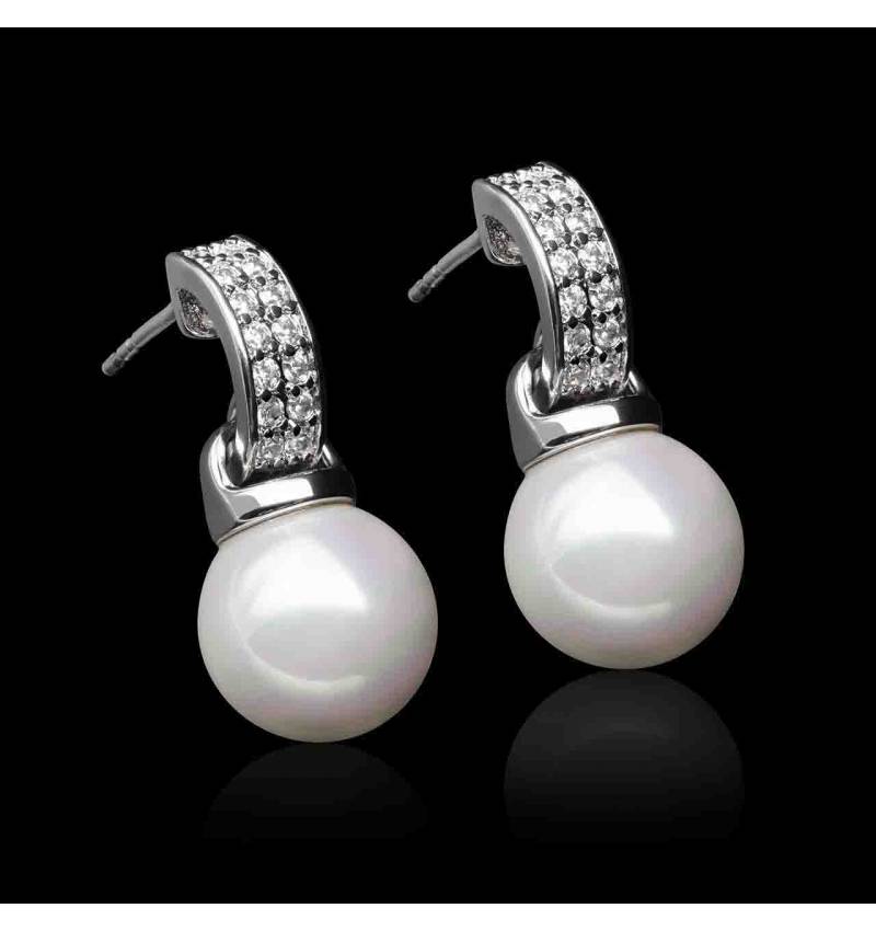 Boucles d'oreilles perles blanches