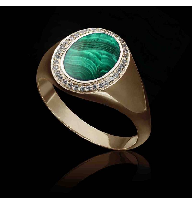 chevaliere-or-rose-malachite-diamant-nikolina