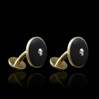 boutons-manchette-or-jaune-vermeil-onyx Circus