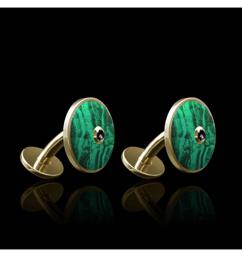 boutons-manchette-or-jaune-vermeil-Malachite-Circus boutons-manchette-or-jaune-vermeil-Malachite-Circus