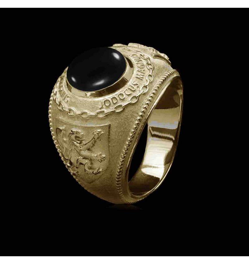 chevaliere college ring-onyx