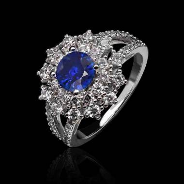 bague-saphir bleu-or blanc- gabrielle