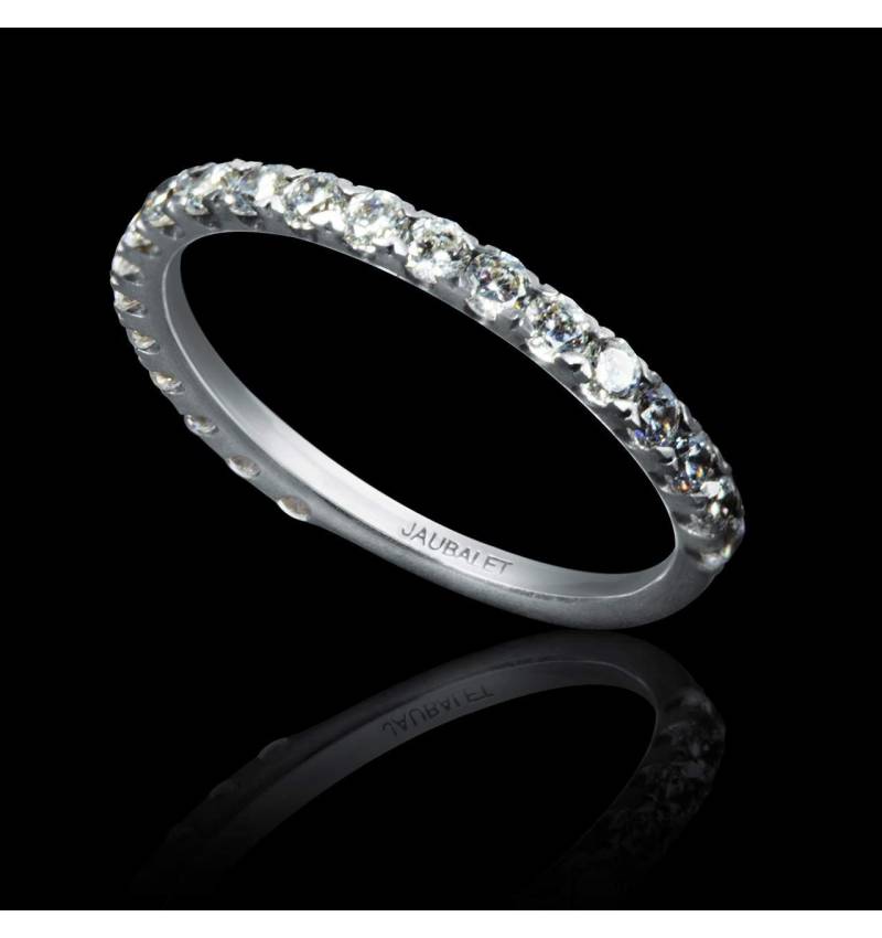 Alliance de mariage pavage diamant 0,7 carat or blanc Emilie