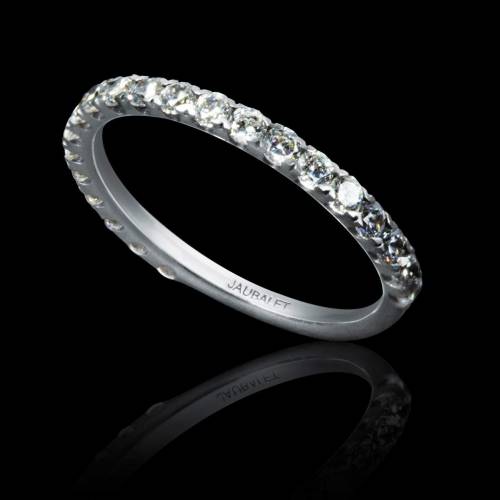 Alliance de mariage pavage diamant 0,7 carat or blanc Emilie