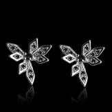 boucles oreilles-diamant noir-givre