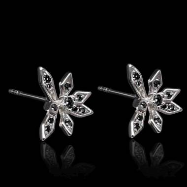 boucles oreilles-diamant noir-givre