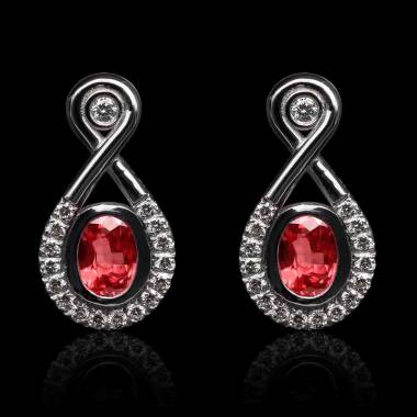 boucles oreilles-rubis-or blanc-attique