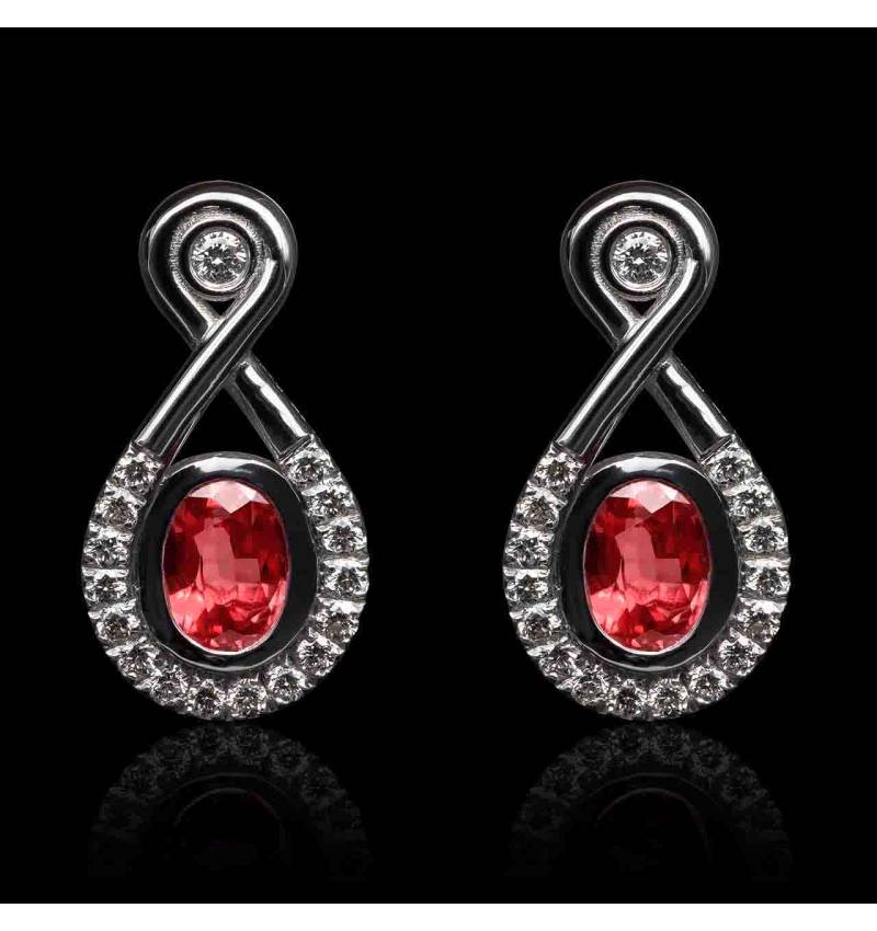 boucles oreilles-rubis-or blanc-attique