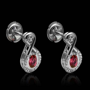 boucles oreilles-rubis-or blanc-attique