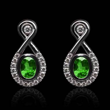 boucles oreilles-emeraude-or blanc-attique