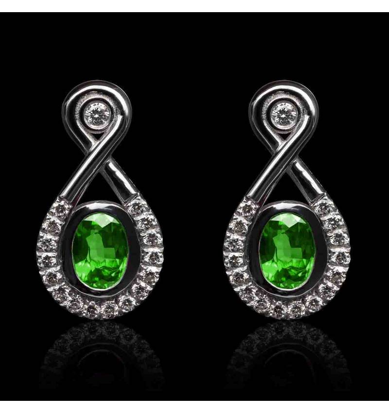 boucles oreilles-emeraude-or blanc-attique