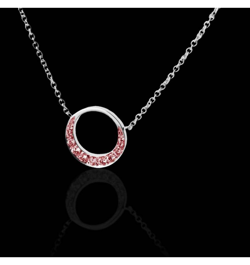 Pendentif pavage rubis or blanc 18 K Clair de Lune