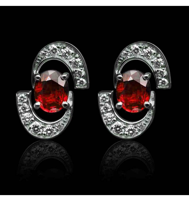 boucles oreilles-rubis-or blanc-galaxie