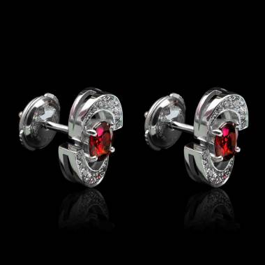 boucles oreilles-rubis-or blanc-galaxie