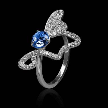 bague saphir bleu-or blanc-monarque