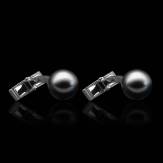 boutons manchette-perle noire-or blanc-jumo