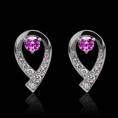 boucles oreilles-saphir rose-flamme